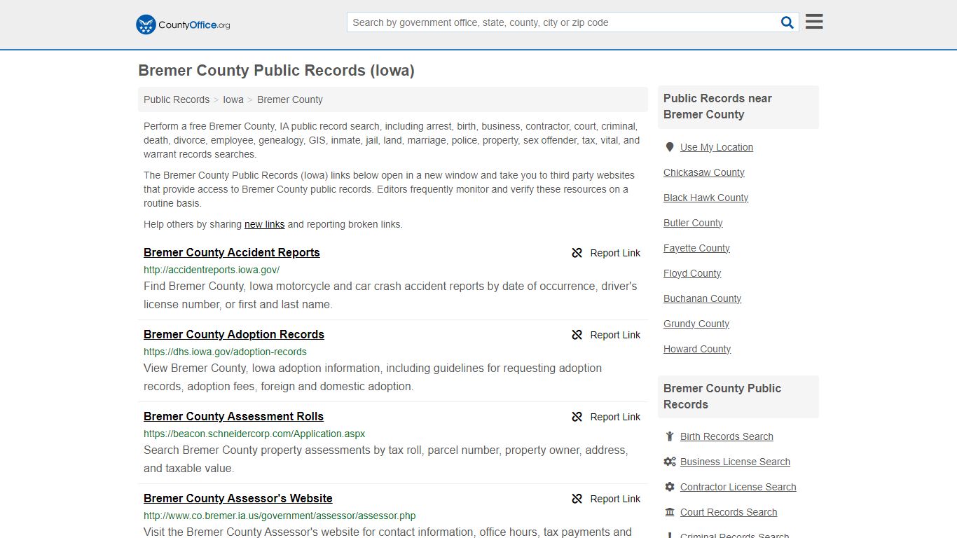 Public Records - Bremer County, IA (Business, Criminal, GIS, Property ...